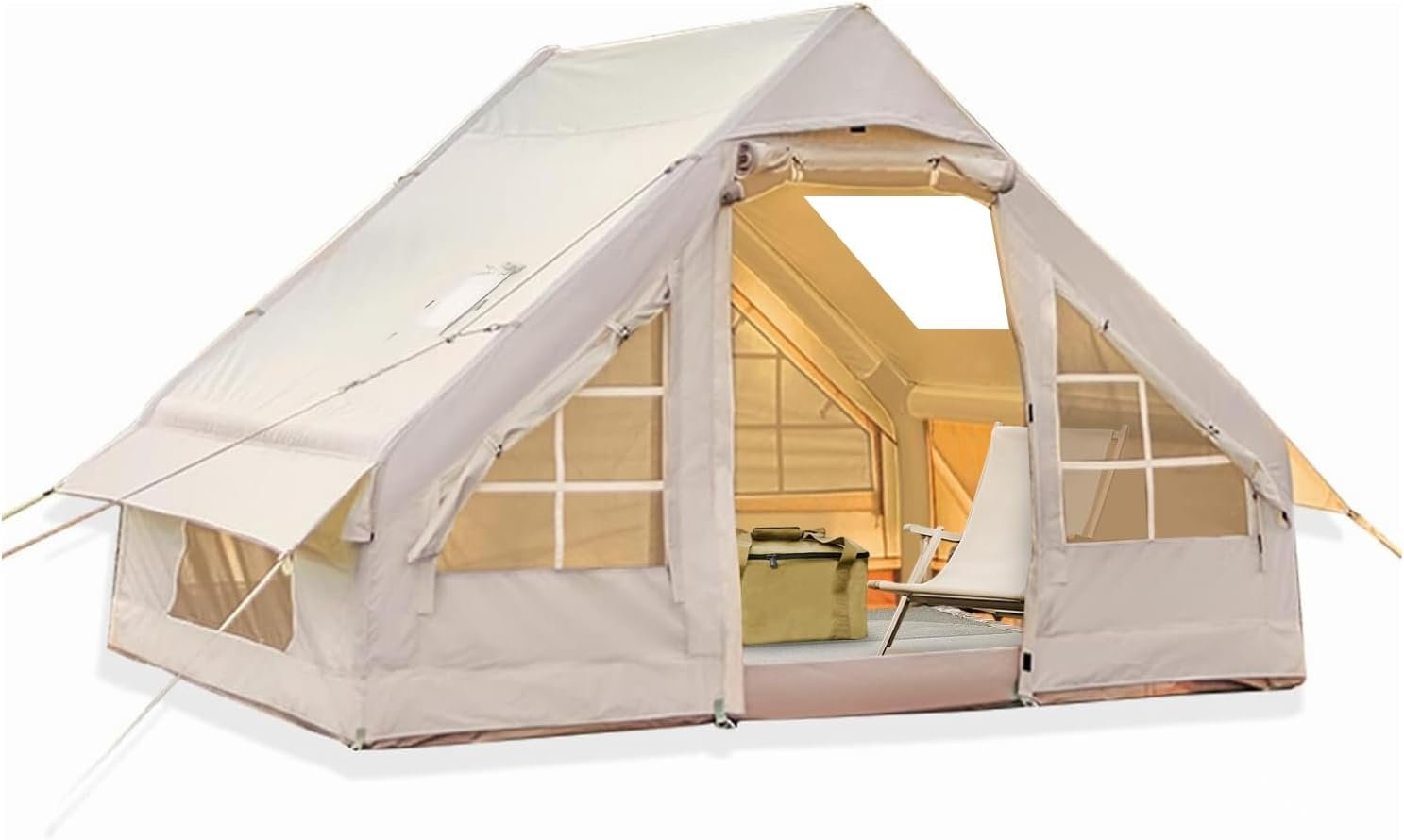 51wZhPh9BmL._AC_SL1487_.jpg Inflatable Tent for Camping, Easy Set-Up with Hand Pump, Portable 4 Season Blow Up Tent, in Waterproof Oxford, Outdoor Use for 4-6 & 6-8 Person - Image 1