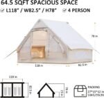 Inflatable Camping Tent with Pump, Easy Setup 4 Season Glamping Tent with High Performance Inflatable Structure, 4-6 Persons Waterproof Windproof Outdoor Self-Supporting Air Tent - Image 2