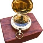 Brass Compass Push Button Engravable Direction Pocket Compass