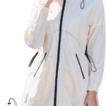 Women Rain Jacket Lightweight Waterproof Jacket With Hood Outdoor Packable Raincoat with Pockets