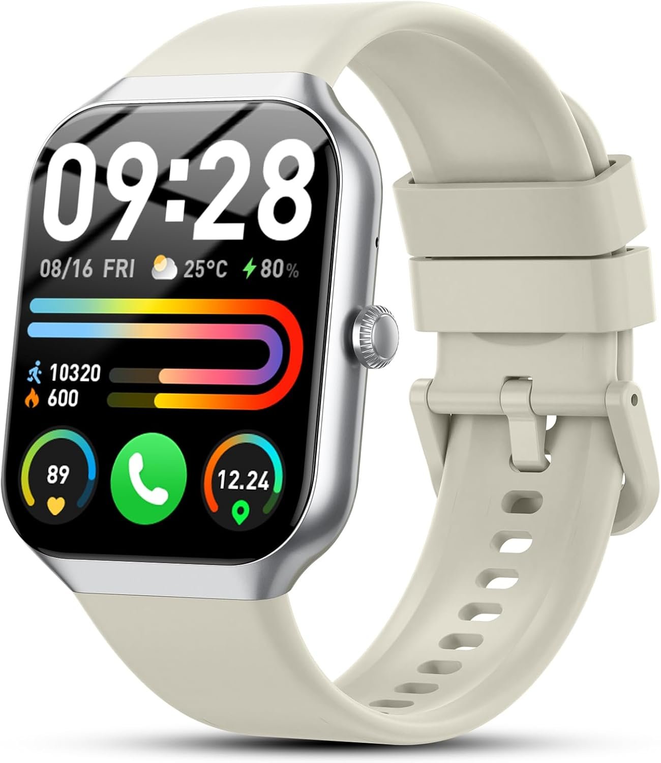 61OgsMROcPL._AC_SL1500_.jpg Smart Watch for Men Women(Answer/Make Call), 1.96" HD Smartwatch Fitness Watch with 110+ Sport Modes/Heart Rate/Sleep Monitor/Pedometer, Waterproof Fitness Activity Tracker for iOS - Image 1