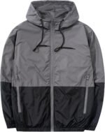 Men's Lightweight Windbreaker Jackets Outdoor Hooded Pocket Raincoat Jacket