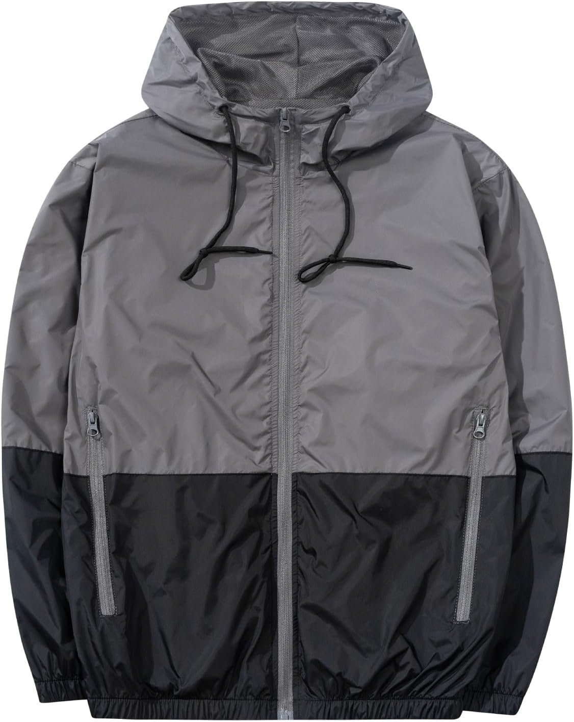 61fSx5J2M0L._AC_SL1500_.jpg Men's Lightweight Windbreaker Jackets Outdoor Hooded Pocket Raincoat Jacket - Image 1