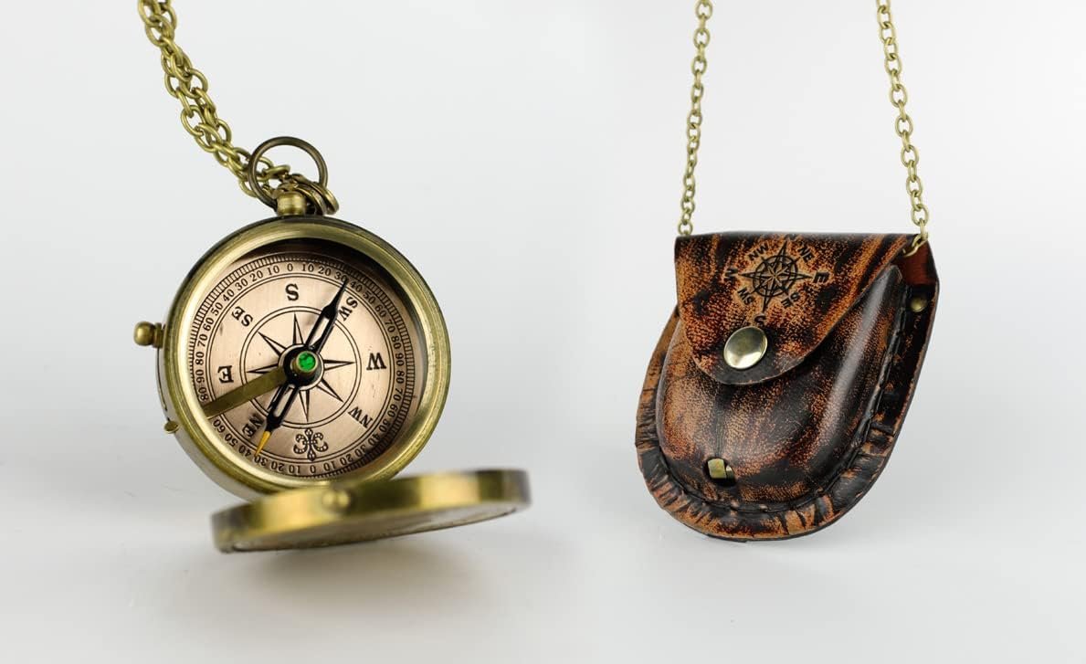 61mN8tcqlML._AC_SL1189_.jpg Handmade Antique Vintage Brass Compass | Exquisite Nautical Compass | Home Decor | Pocket Compass Gift for Every Occasion | - Image 1