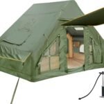 Inflatable Camping Tent with Pump and Stove Jack, 4-6 Person Inflatable Tent for Camping, Easy Setup Waterproof Inflatable House Tent