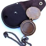 Engravable Compass Nautical Pocket Brass Compass with Leather Carry Case,Pirates Compass, Camping Compass, Gift Compass Rustic Vintage Home Decor Gifts - Image 2