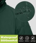 Men's Rain Jacket Windbreaker Packable,Lightweight Golf Rain Coat Inner Pocket for Camping Hiking Cycling - Image 2