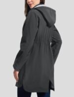 Women Long Fleece Lined Jackets Warm Winter Windbreaker Rain Coat Hooded Softshell Windproof Insulated - Image 2