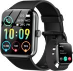 Smart Watch(Answer/Make Call), 1.85" Smartwatch for Men Women, 100+ Sport Modes, Pedometer,  Waterproof Fitness Tracker, Heart Rate/Sleep Monitor, Smart Watches for  & iOS (2 Straps)