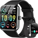 Smart Watch(Answer/Make Call), 1.85" Smartwatch for Men Women, 100+ Sport Modes, Pedometer,  Waterproof Fitness Tracker, Heart Rate/Sleep Monitor, Smart Watches for  & iOS (2 Straps)