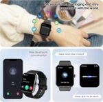 Smart Watch(Answer/Make Call), 1.85" Smartwatch for Men Women, 100+ Sport Modes, Pedometer,  Waterproof Fitness Tracker, Heart Rate/Sleep Monitor, Smart Watches for  & iOS (2 Straps) - Image 2