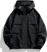 Mens Jacket Casual Lightweight Hooded Windbreaker softshell Easy-Care Zip-Up Versatile Outdoor Comfort Activities Coat