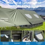 Inflatable Camping Tent, Luxury 4 Season Family Glamping Tents with Pump, Waterproof Canopy, Mesh Windows & Door, Clear Curtains & Skylight, for Travel & Adventure - Image 2
