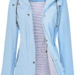 Raincoat Women Waterproof Long Hooded Trench Coats Lined Windbreaker Travel Jacket