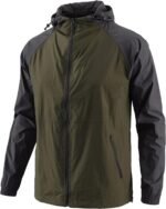Men's Windbreaker Hoodie Zip Up Lightweight Nylon Rain Jackets for Outdoor Sports