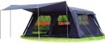 Extra Large Tent 12 Person,Awning Family Cabin Tents,2 Rooms,3 Doors and 3 Windows with Mesh,Straight Wall,Waterproof,Double Layer,Big Tent for Outdoor,Picnic,Camping,Family Gathering