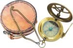 Brass Sundial Compass, Handcrafted Vintage Sundial Compass, Antique Steampunk Accessory for Touring, Hiking, Camping,Gift Idea for Loved Ones - Image 2