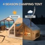 Inflatable Tent for Camping, Easy Set-Up with Hand Pump, Portable 4 Season Blow Up Tent, in Waterproof Oxford, Outdoor Use for 4-6 & 6-8 Person - Image 2