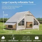Inflatable Tent with Pump, 2-4-6 Person Instant Glamping Camping Tents House, Easy Setup Blow Up Family Tents for 4 Seasons Waterproof Inflatable Tent for Camping with Mesh Windows. - Image 2