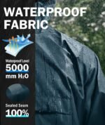 Men's Rain Jacket Waterproof Lightweight Packable Pullover Windbreaker with Hood for Travel Hiking Golf - Image 2