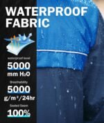Men's Rain Jacket Waterproof with Hood Lightweight Windbreaker Jacket for Men Breathable Mesh Raincoat for Hiking Golf - Image 2