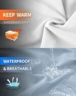 Women Softshell Jacket with Hood Fleece Lined Warm Lightweight Waterproof Insulated Windbreaker - Image 2