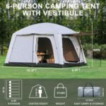 4-6 Person Camping Tent, Large Family Cabin Tents with Porch & Rainfly, Double Layer Waterproof Glamping Tent with 2 Rooms 2 Doors, Portable Big Tents for Outdoor Camping Hiking Party - Image 2